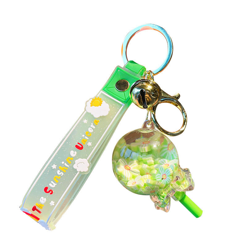 Wholesale Oil Floating Lollipop Acrylic Keychain